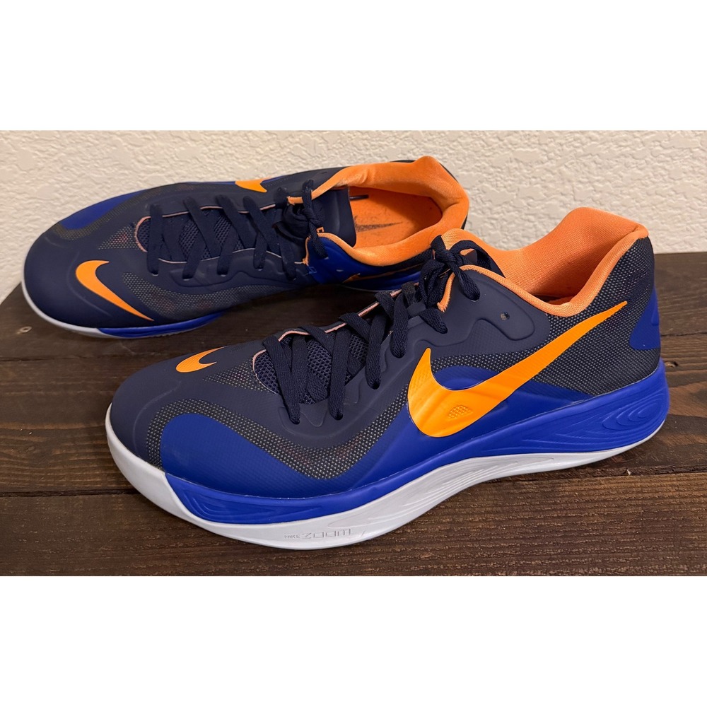 Nike Zoom Hyperfuse 2013 Mens Blue Orange Basketball Shoes 555034-401 Size 13